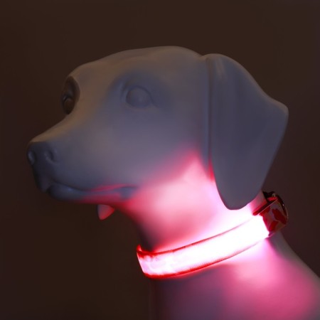 Collar with Militari's backlight 3 glow modes size M, Osh 32-50 x 2.5 cm pink-1