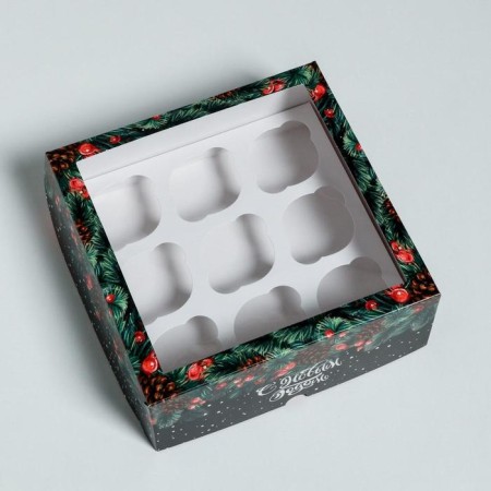 Capcake box "Happy New Year!" 25 x 25 x 10 cm, new year-2