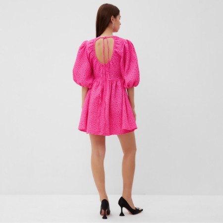 Women's dress with a neckline on the back MIST, p. M, pink-2