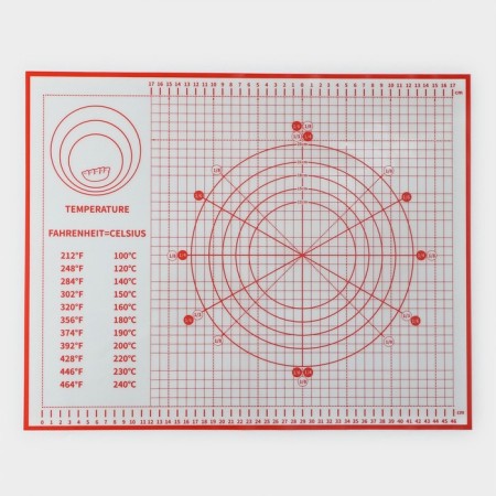 Reinforced rug with markings, silicone, 50 × 40 cm, red color