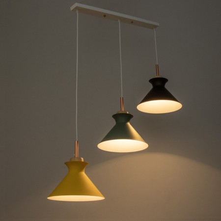 Bayerlux lamp "Mirella" 3he27 40W yellow black green 26x51x26-126cm-2