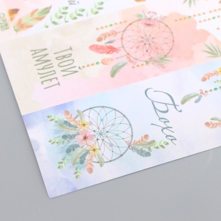 Sticker Paper "Boho. Dreams" 3x9 cm sheet 10x10 cm-3