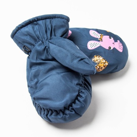 Baby mittens, black color, size 15 (7-8 years)-1