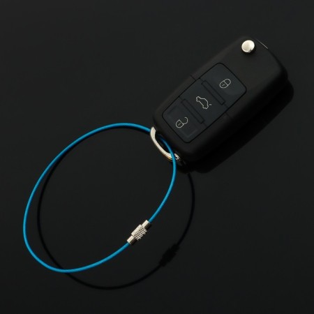TORSO keychain, steel cable, 25 cm, blue