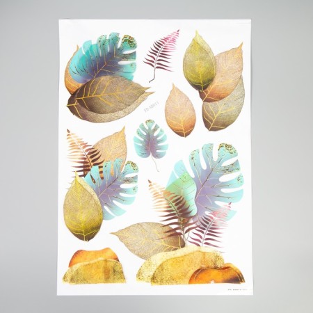 Plastic sticker interior 3D "leaves" 52x35 cm