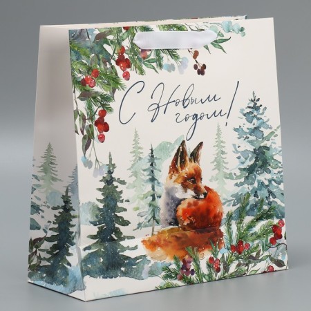 Laminated square Forest, 30 x 30 x 12 cm, new year-3