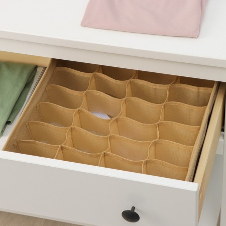 Organizer for storing linen of the share "Goose foot", 24 compartments, 30 × 33 × 10 cm, beige color-4