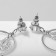 Earrings hanging "drops" openwork on rings, white color in silver, 11.5 cm
