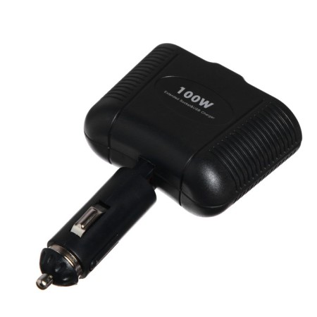 The cigarette lighter branch of 2 slots and 1 USB, with backlight, 100 watts-1