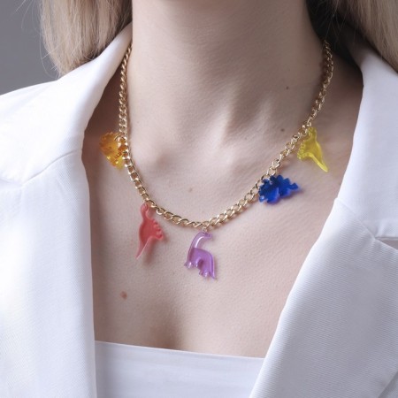 The necklace "Dino" with pendants, color in gold, 40 cm-3