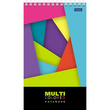 Notepad A5, 60 sheets in the ruler, on the crest "Multicolor", plastic cover, hard substrate, block 80g/m2, 2v mix