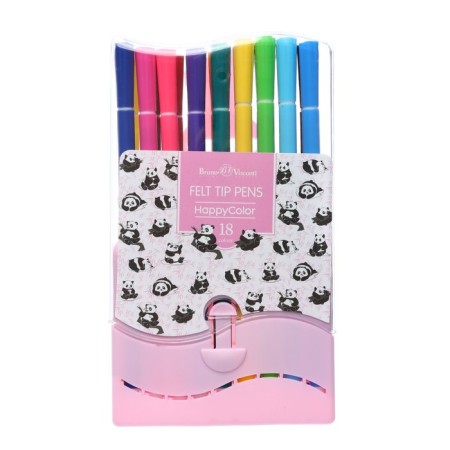 Fleeters of 18 flowers Happycolor, on water -based, in plastic pencil case, mix-10