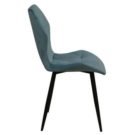Chair "Dora y", velor tenerife Dusty Blue / Metal Black-1
