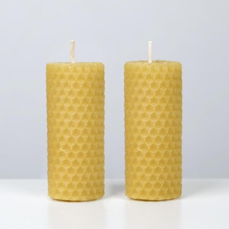 A set of candles from wax, honey, "New Year", 8 cm, 2 pcs-2