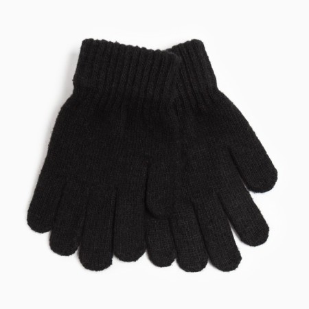 Children's gloves, black color, size 17 (11-12 years)-1