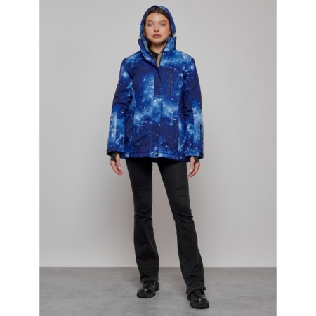 Ski jacket female, size 58, dark blue color-15