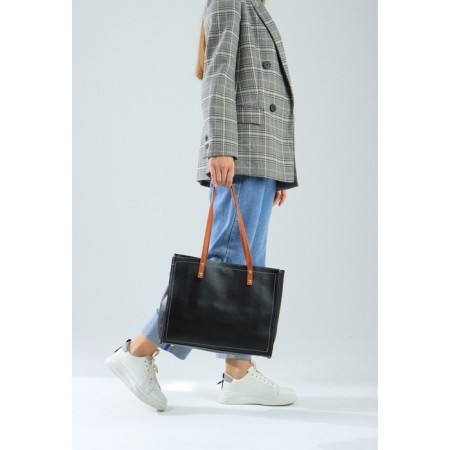 Shoper bag on a magnetic button, black color-3