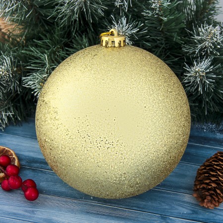 Ball plastic d-15 cm "overflow" gold