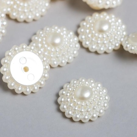 Decor for creativity plastic "Pearl sphere" set 15 pcs 1x2.2x2.2 cm-1