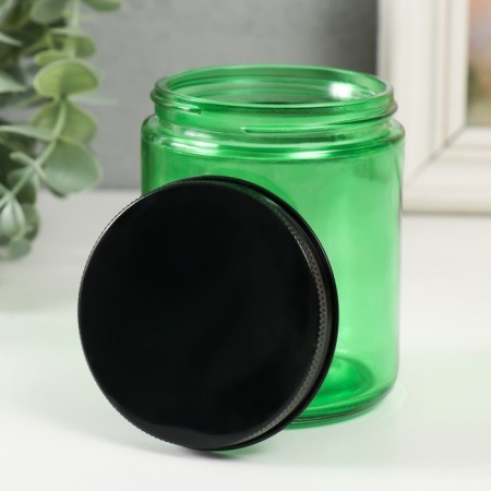 Bank for candles glass with a “coniferous forest” lid 8.8x7x7 cm-1