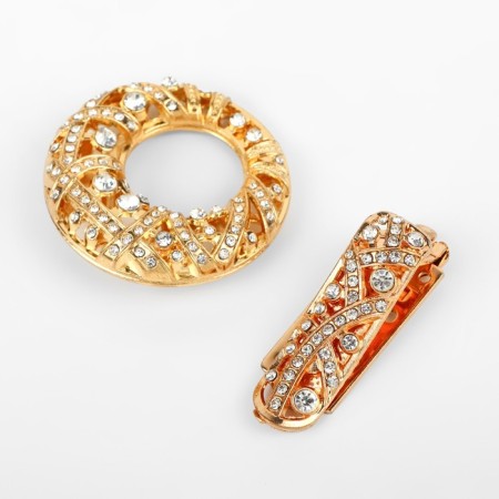 Decorative fastener, 7.5 × 4.5 cm, gold color-1
