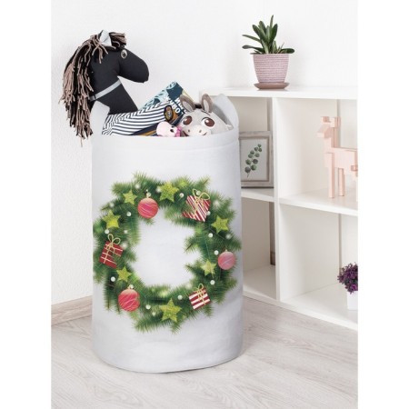 Basket for toys "New Year wreath, size 40x60 cm