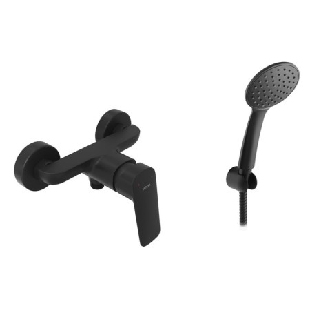 Santek shower mixer "Taos", with accessories, black matte