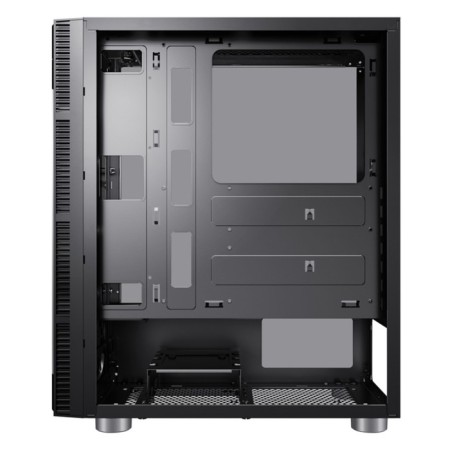 The ACCORD 3407 case is black without ATX 8x120mm 2xusb2.0 1xusb3.0 Audio Bott PSU BP-9