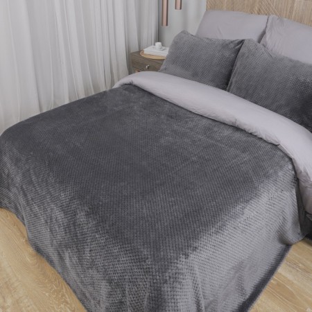 Plaid-woking "Jacquard", size 240x260 cm, graphite color-1