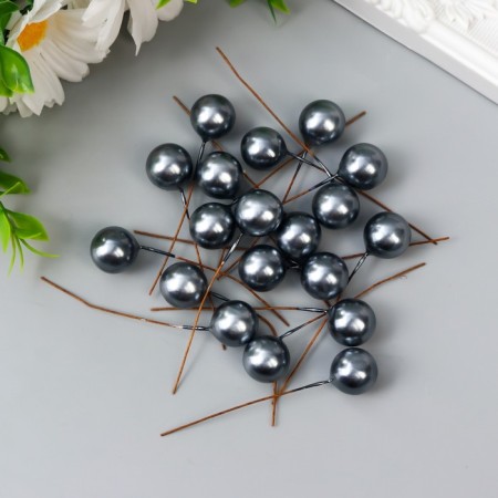Decor for creativity "Anthracite pearl ball" d = 1.5 cm set 20 pcs 6x1.5x1.5 cm-2