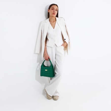 Bag Female Tout with zipper, green color-7
