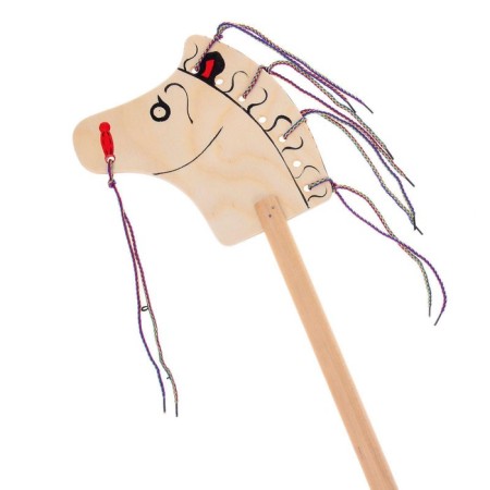 Horse slide on a stick, with a mane-2