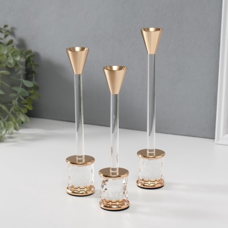 Summary Metal "Geometry" d = 2.2 cm, set 3 pcs h = 23.5 cm, 21.5 cm, 19.5 cm-2