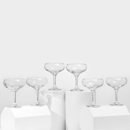 A set of glass glasses for champagne Bistro, 260 ml, 6 pcs
