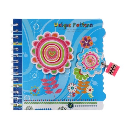 Notebook in a gift box, on a lock, A6, 50 sheets, line "Flowers", mix-4