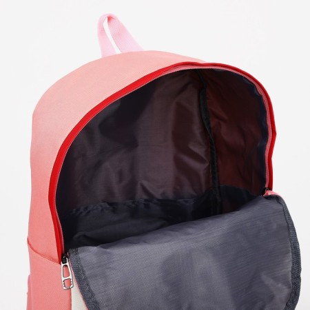 A backpack with a zipper, an outer pocket, a set of a chover, bag, pink color-6