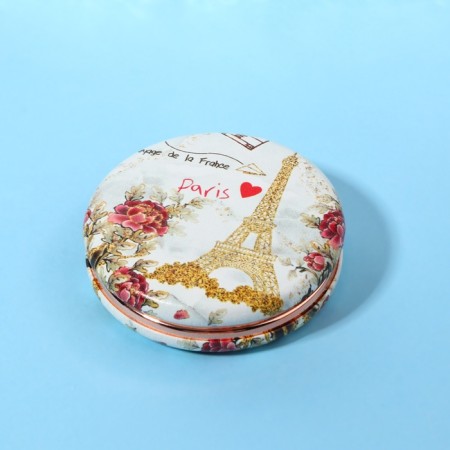 Folding mirror “Paris”, D = 7.5 cm, with an increase, artificial leather, golden color-5