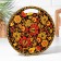Board cutting and serving round kitchen "Khokhlomskaya painting", 25.5 cm