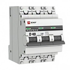 Circuit breaker automatic modular 3P D 40A 4.5ka VA 47-63 Proxima EKF MCB4763-3-40D-PRO