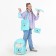 School set. A backpack with a zipper, a chover, bag, a pencil case, a bag for coins, the color is turquoise