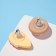 Earrings plastic "Goodness" Donut with ice cream, white-pink color