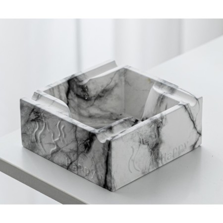 Ash "marble", 12.9 x 5.5 cm, ceramics, black and white-2