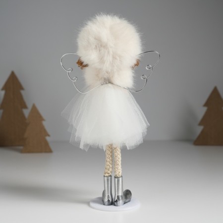 Interior doll "Angel in a furry hat and fur coat" 5.5x8.8x18 cm-3