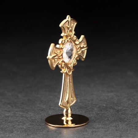 Souvenir "Cross", on a stand, with crystals, 5x3.2x8 cm-1