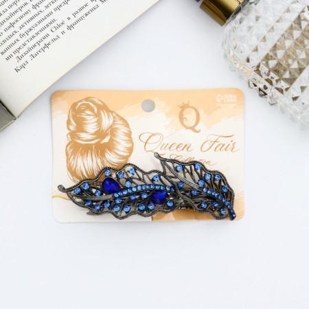 Clothing machine for hair "Marian" leaves, 9 cm, blue-2