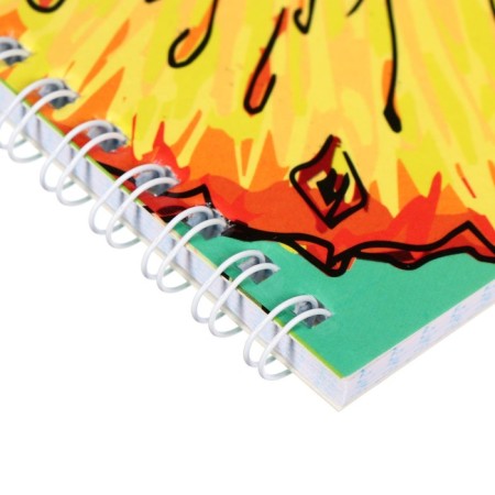 Notebook A5+, 48 sheets in a cage on the crest Fresh & Fruity, cover shaking cardboard, glossy lamination, mix-3