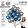 Bouquet of balls "blue-silver", latex, chrome, set of 50 pcs.