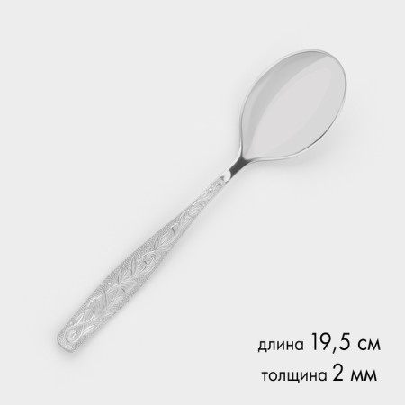 Tablespoon "Uralochka", h = 19.5 cm, thickness 2 mm, silver color