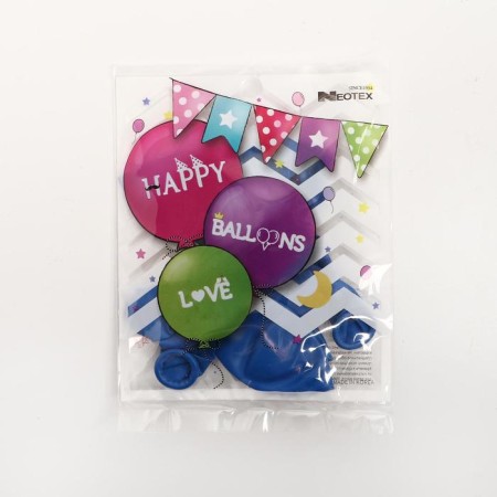 Latex ball 12 ", standard, set 5 pcs., Blue color-1