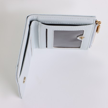 Women's wallet on the button, blue color-3
